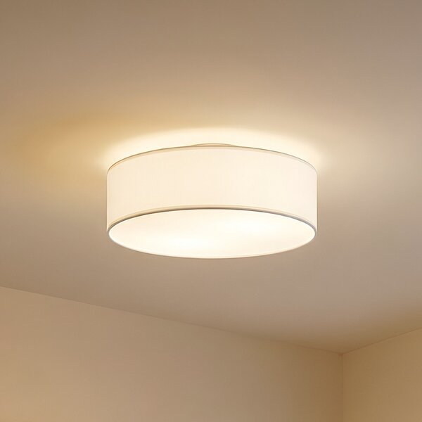 Lindby Φωτιστικό οροφής Sebatin, Ø 40 cm, κρεμ, ύφασμα, E27, ρυθμιζόμενος, Μπεζ, υπνοδωμάτιο, Ύφασμα / Κλωστοϋφαντουργία, σύγχρονο