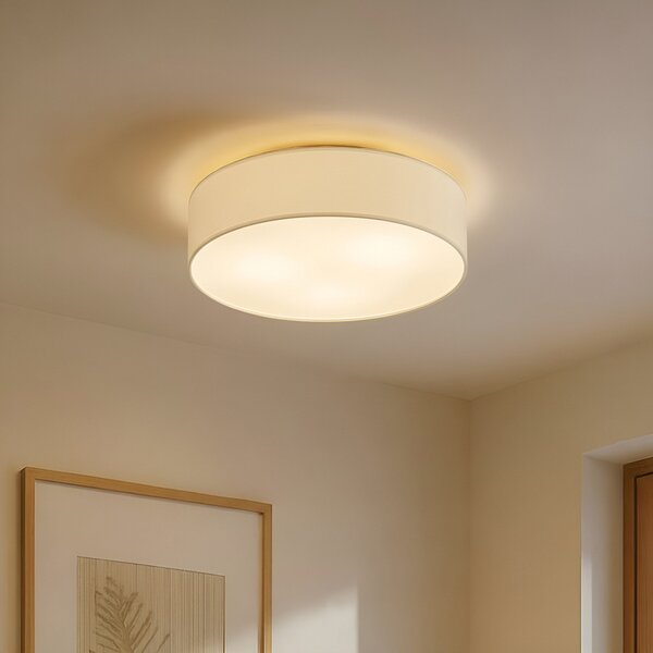 Lindby Φωτιστικό οροφής Sebatin, Ø 50 cm, κρεμ, ύφασμα, E27, ρυθμιζόμενος, Μπεζ, υπνοδωμάτιο, Ύφασμα / Κλωστοϋφαντουργία, σύγχρονο