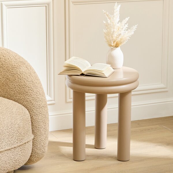 Βοηθητικό Τραπεζάκι (Φ40x47) A-S Plump Beige 213118A