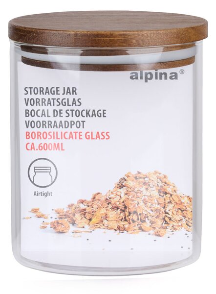 Δοχείο Αποθήκευσης 600ml Με Αεροστεγές Κλείσιμο Alpina 871125224037