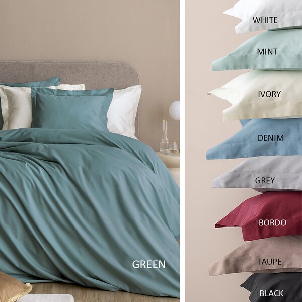Ζεύγος Μαξιλαροθήκες Oxford (52x75) Palamaiki Posh Sateen Green