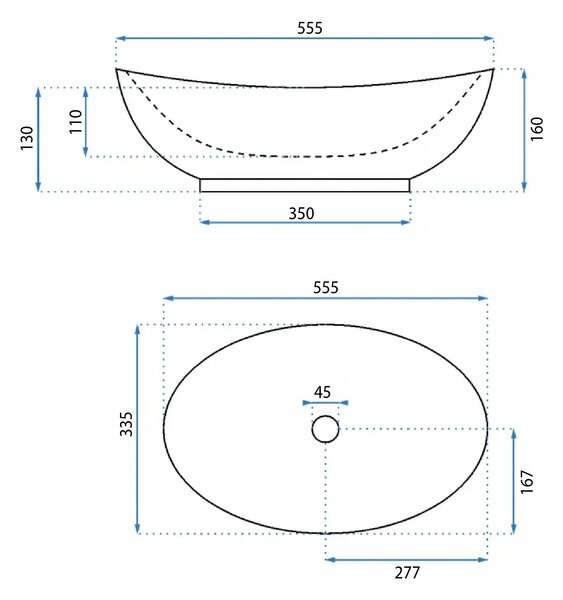 Πάγκος νιπτήρας Rea Kate 56 / Μ 55,5 x Π 33,5x Υ 16 cm