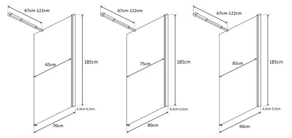 Rea Flexi ΤΟΙΧΟΣ ΝΤΟΥΣ 120 cm Chrom