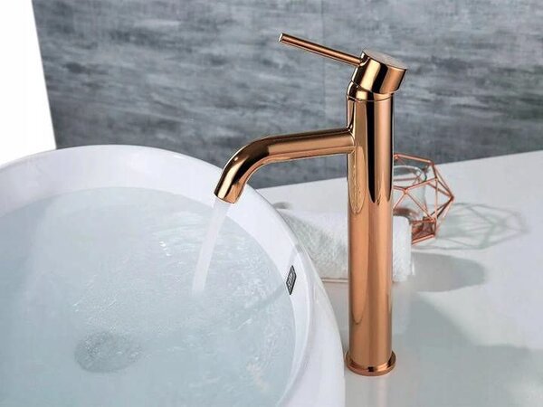 Βρύση νιπτήρα Rea Lungo Rose Gold High