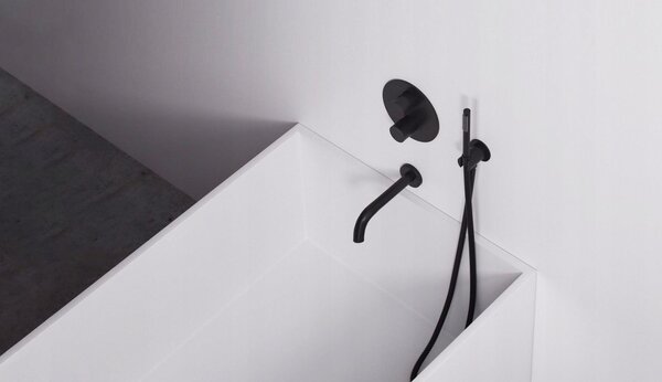 Κρυφή βρύση μπανιέρας Rea Lungo Black + Box
