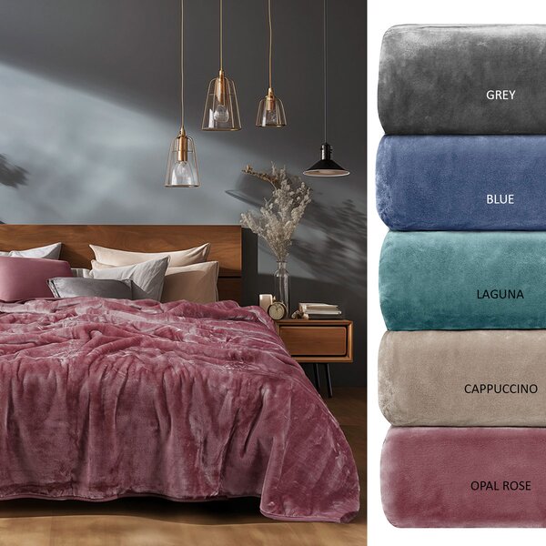 Κουβέρτα Βελουτέ Μονή (160x220) AdamHome 700 Opal Rose