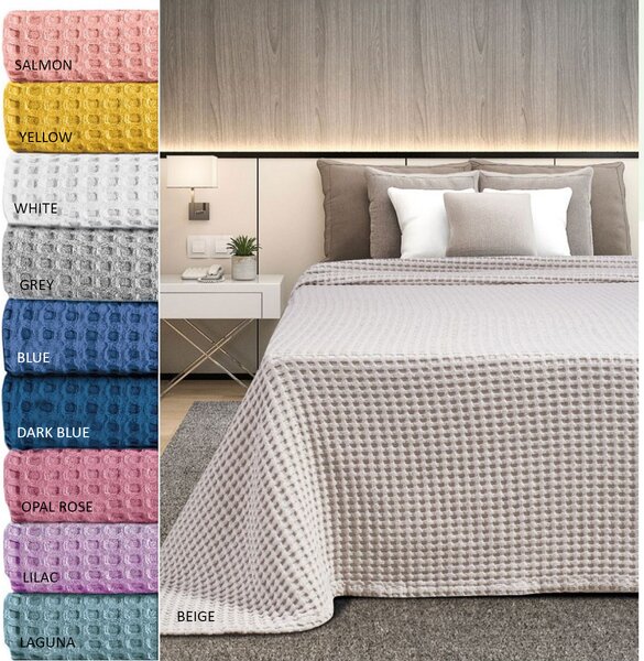 Κουβέρτα Πικέ Μονή (170x240) AdamHome Waffle SS2023 Grey
