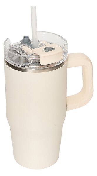 Κούπα Θερμός Με Λαβή & Καλαμάκι 600ml F-V Alex 213566 Beige