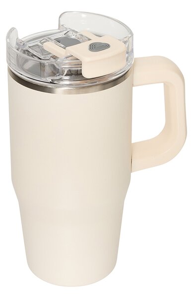 Κούπα Θερμός Με Λαβή & Καλαμάκι 600ml F-V Alex 213566 Beige