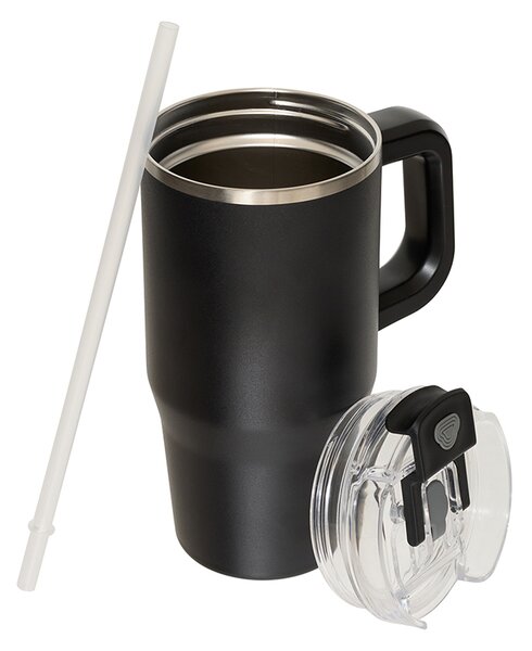 Κούπα Θερμός Με Λαβή & Καλαμάκι 600ml F-V Alex 213566 Black