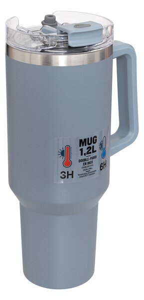 Κούπα Θερμός Με Λαβή & Καλαμάκι 1.2lt F-V Alex 198062 Grey