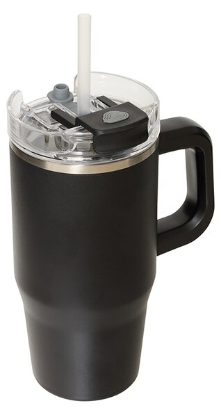 Κούπα Θερμός Με Λαβή & Καλαμάκι 600ml F-V Alex 213566 Black
