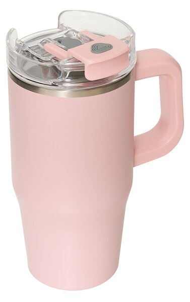 Κούπα Θερμός Με Λαβή & Καλαμάκι 600ml F-V Alex 213566 Pink