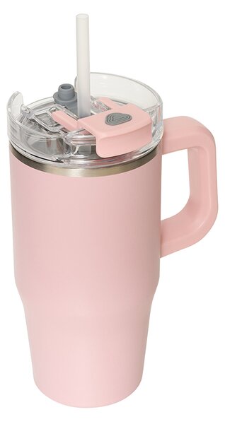 Κούπα Θερμός Με Λαβή & Καλαμάκι 600ml F-V Alex 213566 Pink