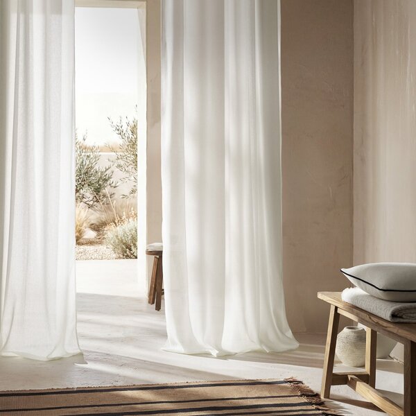 Κουρτίνα (140x280) Με Τρουκς Gofis Home Velmira Off White 509/05