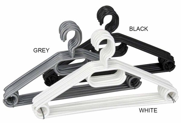 Κρεμάστρες Ρούχων (Σετ 10τμχ) Wenko Easy 140840100 Black