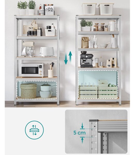 Μεταλλική Ραφιέρα Δαπέδου 5 Θέσεων (90x40x180) Songmics GLR040EZ03