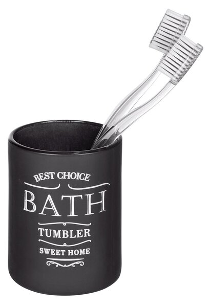 Ποτηροθήκη Μπάνιου (Φ7.5x10) Wenko Sweet Home Black 25805100