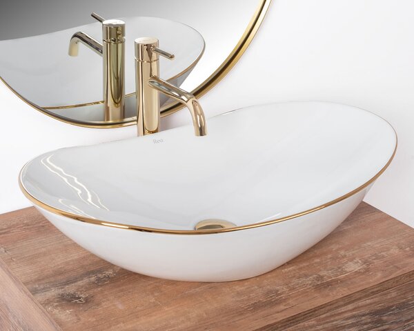 Νιπτήρας Rea Royal Gold Edge 62.5 x 36 x 15 cm