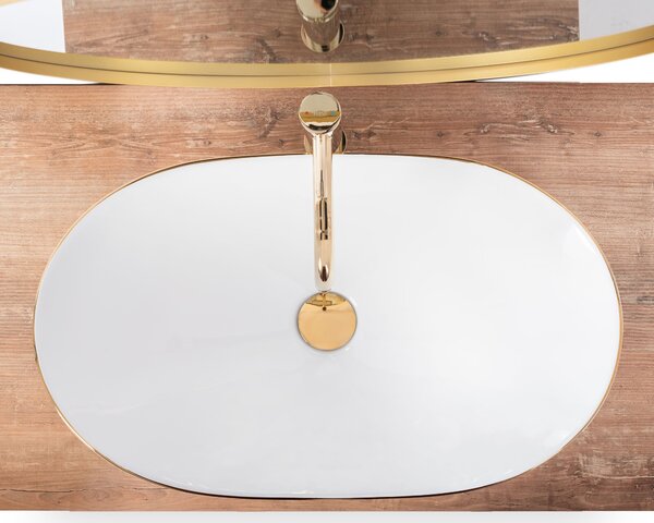 Νιπτήρας Rea Royal Gold Edge 62.5 x 36 x 15 cm