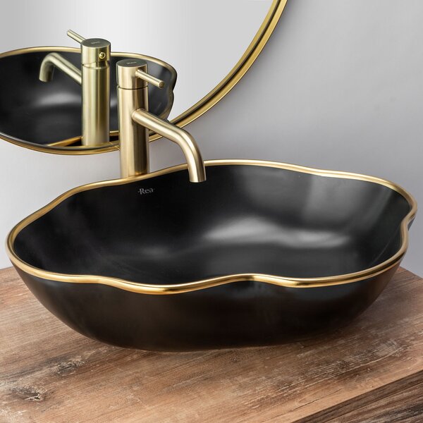 Βρύση REA LUNGO Gold Brushed High Basin Baucin