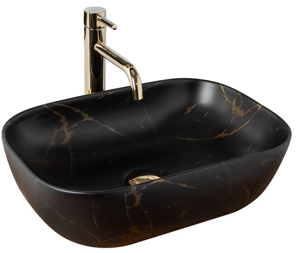 Πάγκος νιπτήρας Rea Belinda Black Marble Matt