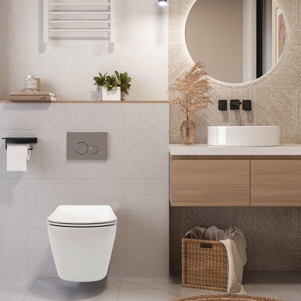 Σετ: Carlo Flat Mini λεκάνη τουαλέτας Rimless + Carlo Mini Bidet