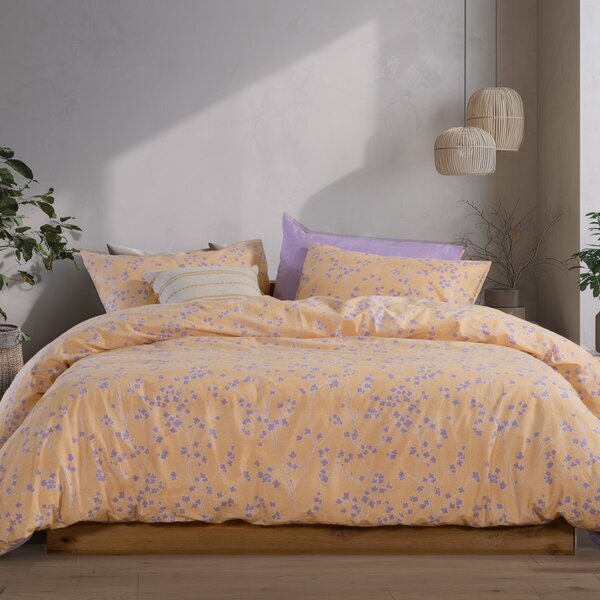Σεντόνια Υπέρδιπλα (Σετ) Nef-Nef Homeware Smart Floriva Yellow