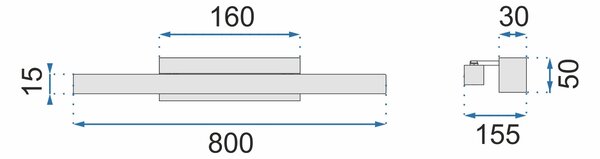 Χρυσό LED φωτιστικό τοίχου 80cm APP835-1W