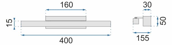 Χρυσό φωτιστικό τοίχου LED 40cm APP833-1W