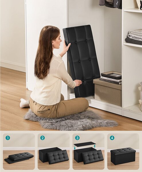 Ταμπουρέ Με Αποθηκευτικό Χώρο (76x35.5x38) Songmics LSF105