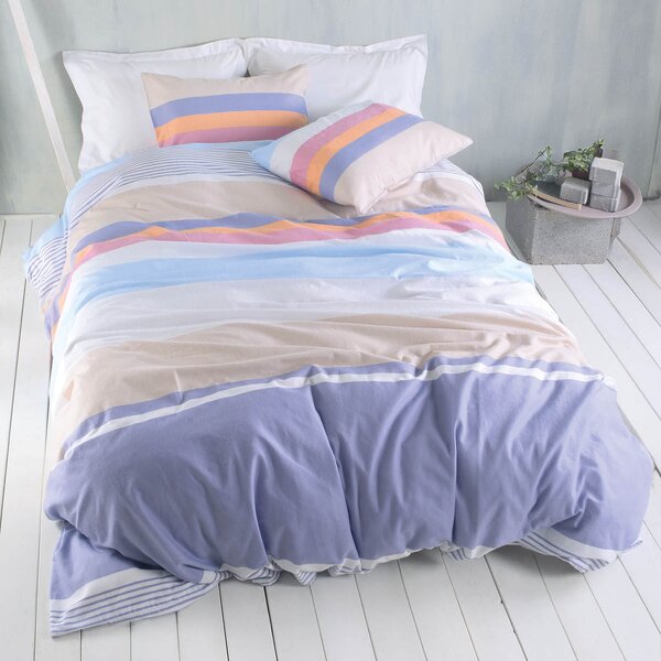 Φανελένια Σεντόνια Υπέρδιπλα (Σετ) Rythmos Flannel Jesse Blue