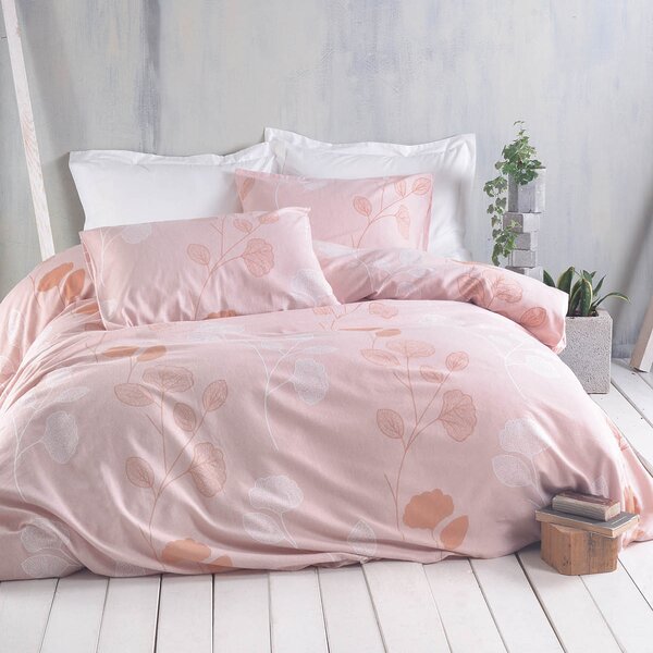 Φανελένια Σεντόνια Υπέρδιπλα (Σετ) Rythmos Flannel Morin Pink