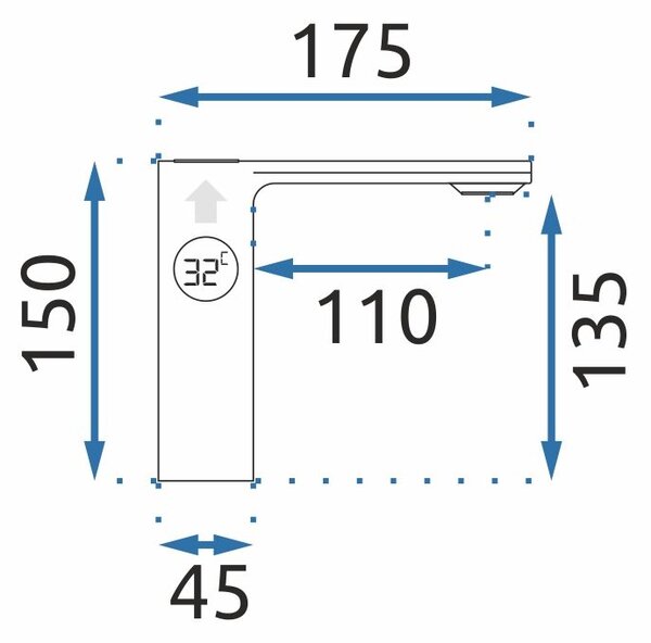 Βρύση νιπτήρα REA MILS LCD Chrome Χαμηλή