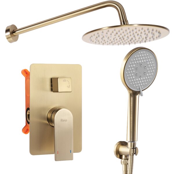 Verso Brush Gold Concealed Shower Set Brushed gold + BOX