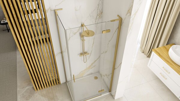 Καμπίνα ντους REA Hugo 100x80 Brushed Gold