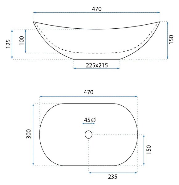 Γυαλιστερός νιπτήρας πάγου REA Royal Mini Aiax Μ 48 x Π 30,5 x Υ 14,5 cm