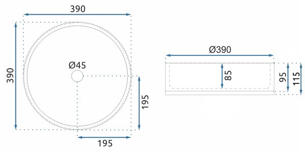 Νιπτήρας πάγκου Rea Cristal Transparent 39