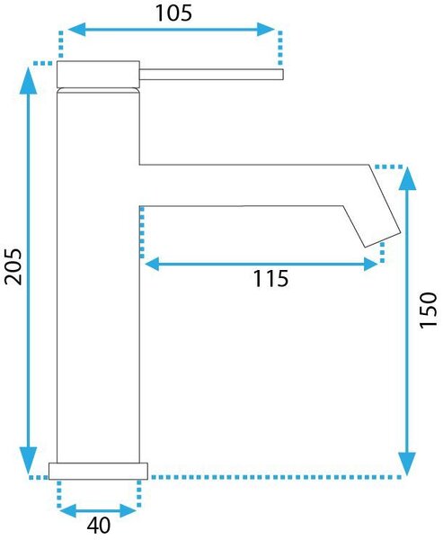 Βούρτσα νιπτήρα Rea Foss με βουρτσισμένο νικέλιο Inox