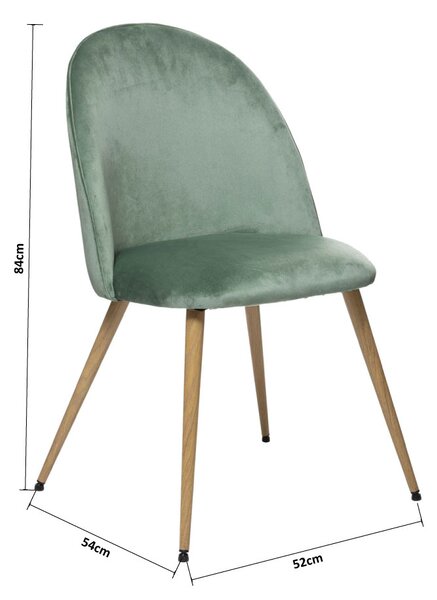 Καρέκλα Τραπεζαρίας (52x54x84) A-S Slano Velvet Vert 184909B