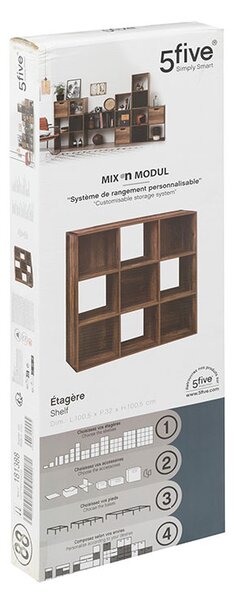 Βιβλιοθήκη Δαπέδου 9 Θέσεων (100x32x100.5) F-V Mix N' Modul Indus 181388