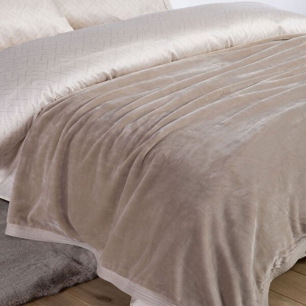 Κουβέρτα Βελουτέ Υπέρδιπλη (230x240) Nef-Nef Homeware Elements Velosso Beige