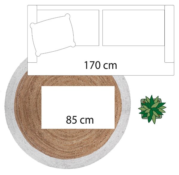 Στρογγυλό Χαλί Καλοκαιρινό (Φ120) A-S Border White 146295Z