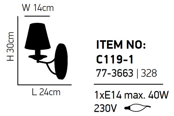 Απλίκα Τοίχου Homelighting Etna 77-3663 Grey