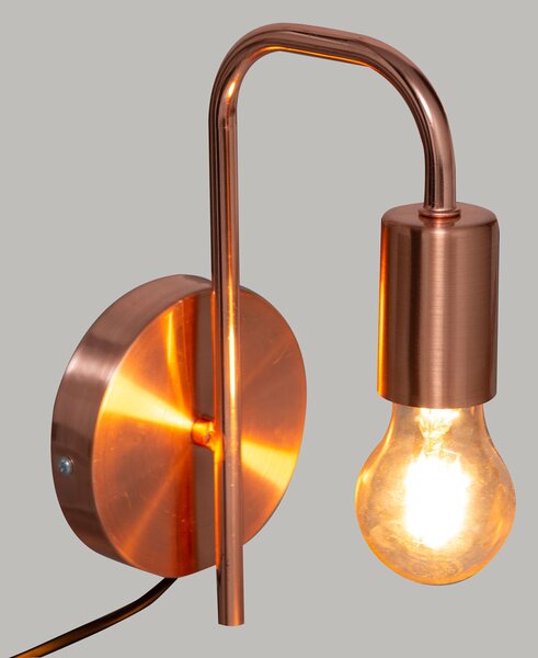 Απλίκα Τοίχου Με Φις Πρίζας A-S Keli Copper 182401