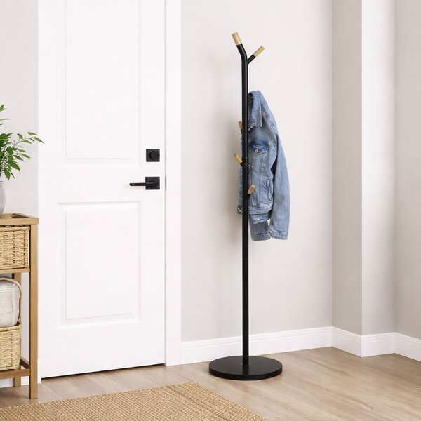Καλόγερος Ρούχων F-V Coat Hanger 6 Hooks Black 138934A