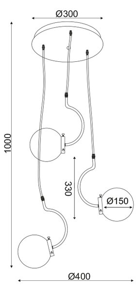 ΚΡΕΜΑΣΤΟ Φ/Σ 3ΧΕ27 ΓΥΑΛΙ+ΜΕΤΑΛΛΟ+MDF Φ35ΧΗ100CM