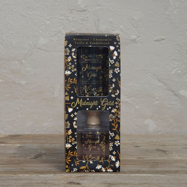 Σετ Αρωματικών Χώρου 2τμχ Nima Aroma Midnight Gold