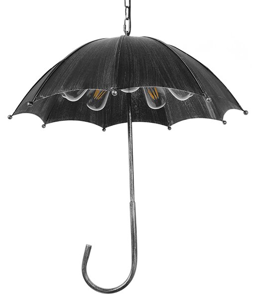 GloboStar® UMBRELLA 01407 Vintage Industrial Κρεμαστό Φωτιστικό Οροφής Πολύφωτο Γκρι Σκουριά Μεταλλικό Φ58 x Υ60cm