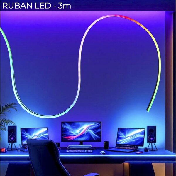 Ταινία LED Rainbow Neon Effect Home Deco Factory LA0172 - 3 Μέτρα, 96 LED φωτάκια, Σύνδεση USB - Πολύχρωμο